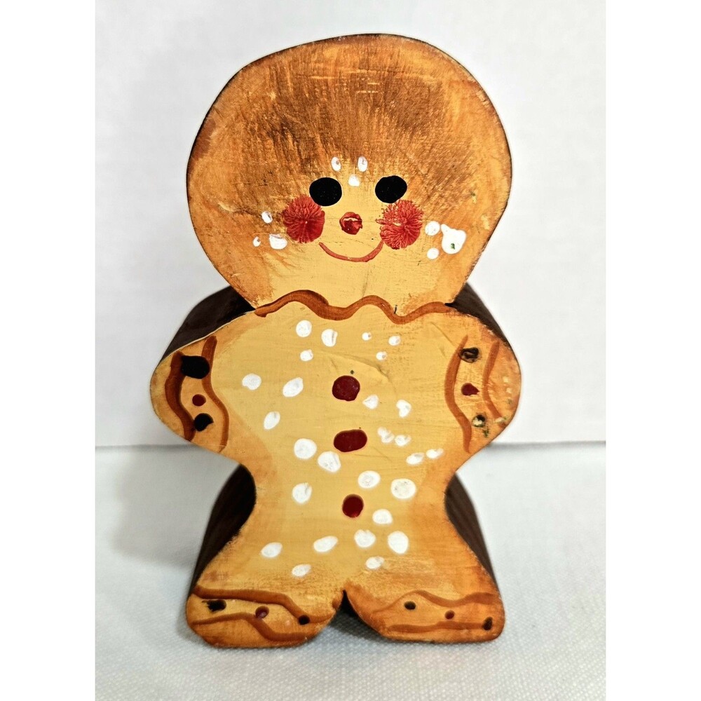 Gingerbread Man Wood Decor Shelf/Desk/Table Christmas